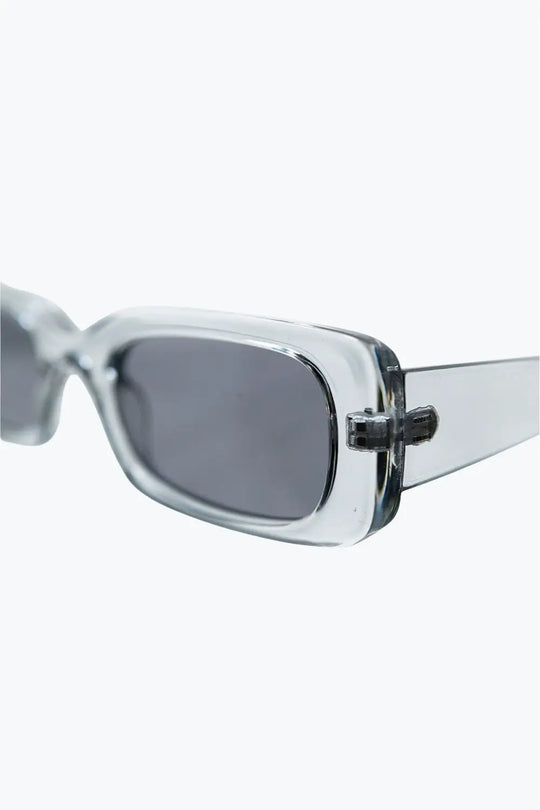 Lunettes de soleil rectangulaires grises transparentes avec verres fumés foncés - One Size / grise