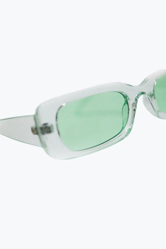 Lunettes de soleil rectangulaires vertes transparentes avec verres fumés verts - One Size / vert