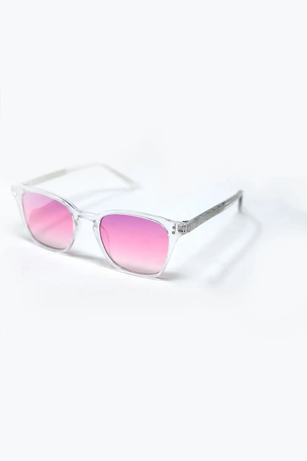 Lunettes de soleil transparentes avec verres dégradés roses - One Size / rose