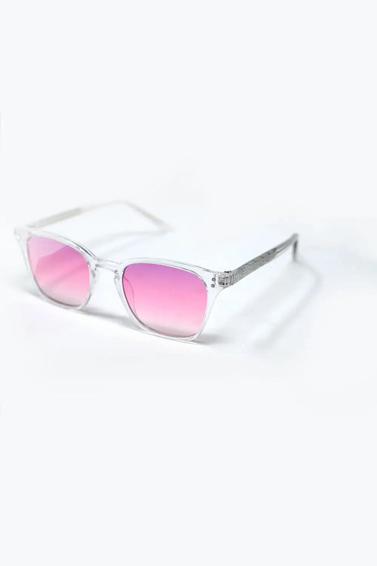 Lunettes de soleil transparentes avec verres dégradés roses - One Size / rose