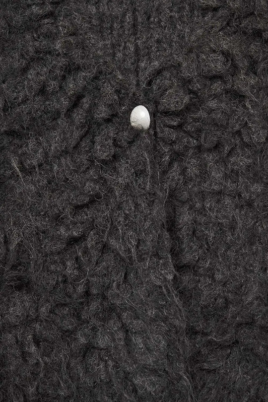 Luxurious vest with black long-haired texture - One Size / Black