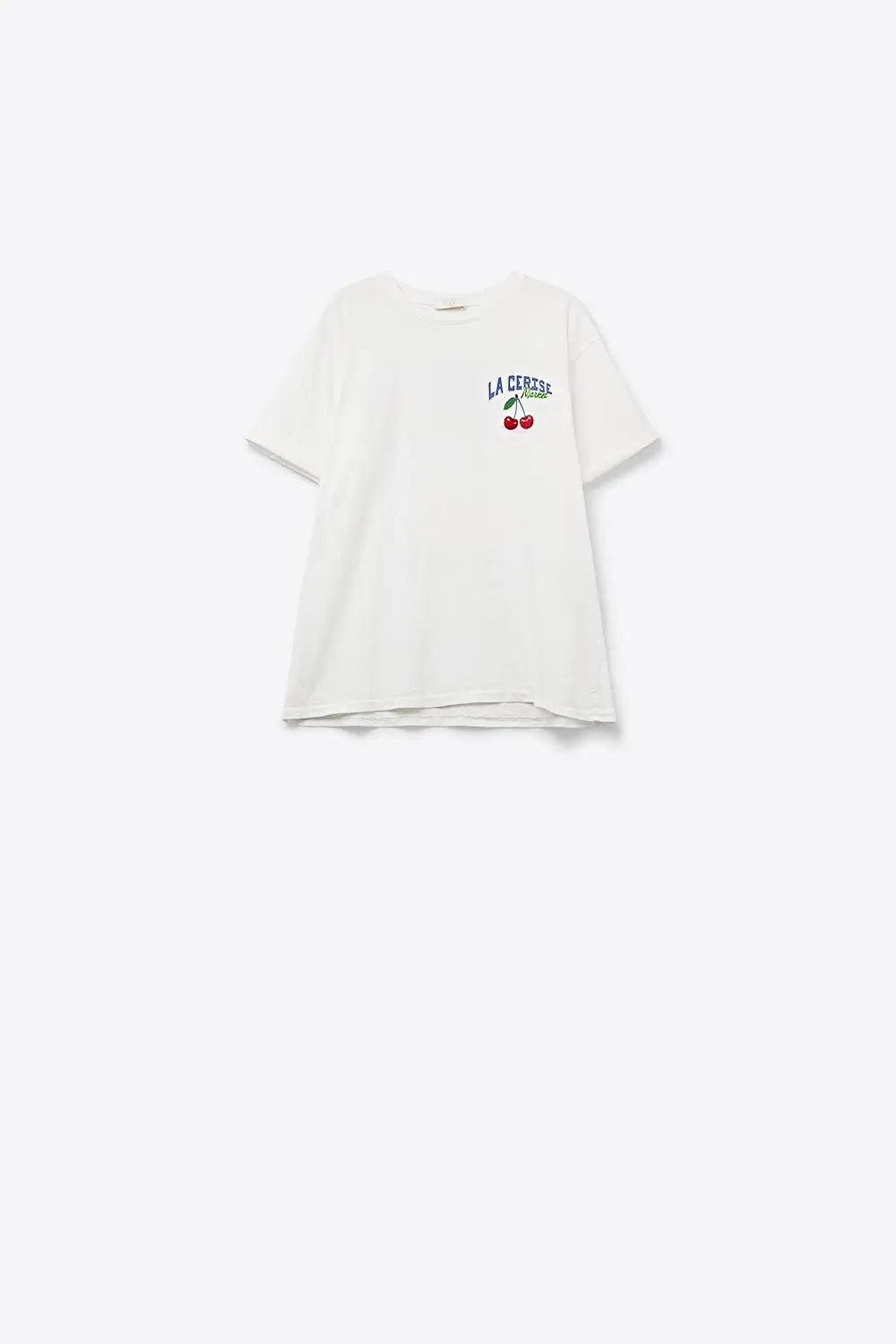 made in italy White T-shirt with La Cerise Market Saint-Tropez graphic - One Size / White - Tops