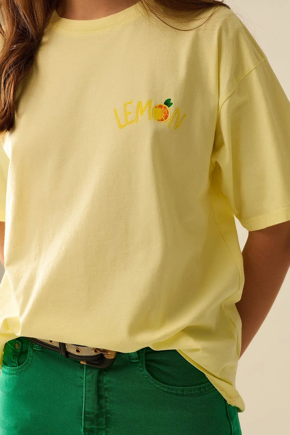 Made in Italy yellow t-shirt with Lemon graphic - One Size / Yellow - Tops