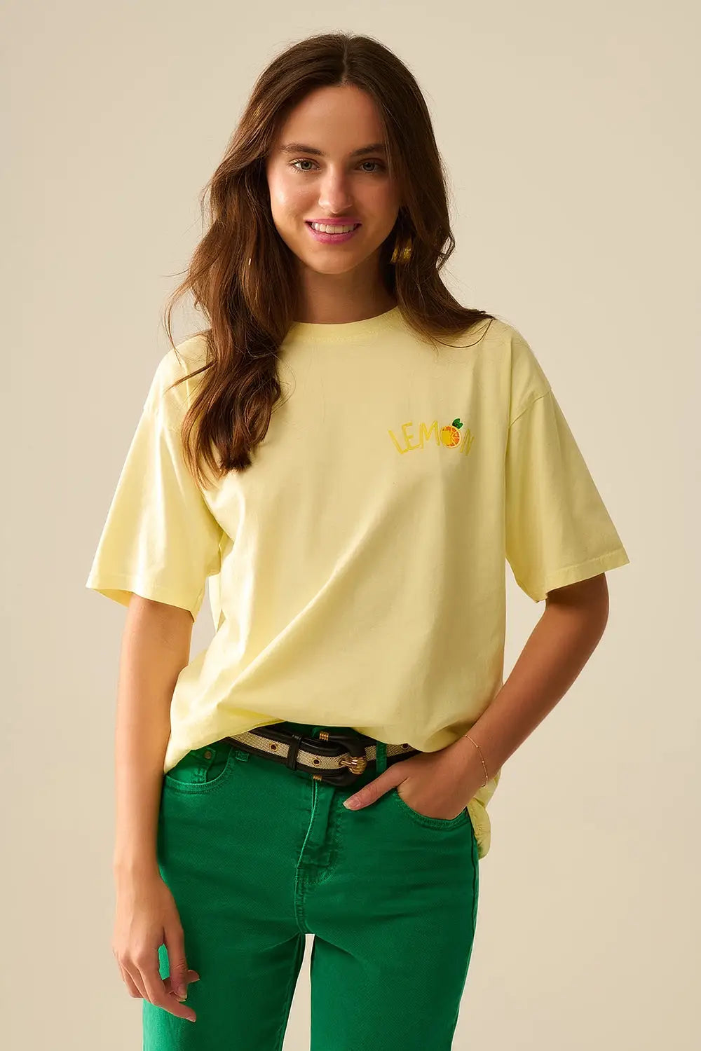 Made in Italy yellow t-shirt with Lemon graphic - One Size / Yellow - Tops