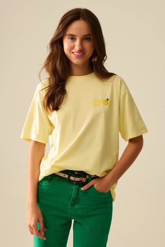 Made in Italy yellow t-shirt with Lemon graphic - One Size / Yellow - Tops