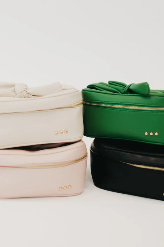 Madelyn Bow Makeup Bag - Black - Make Up Bag