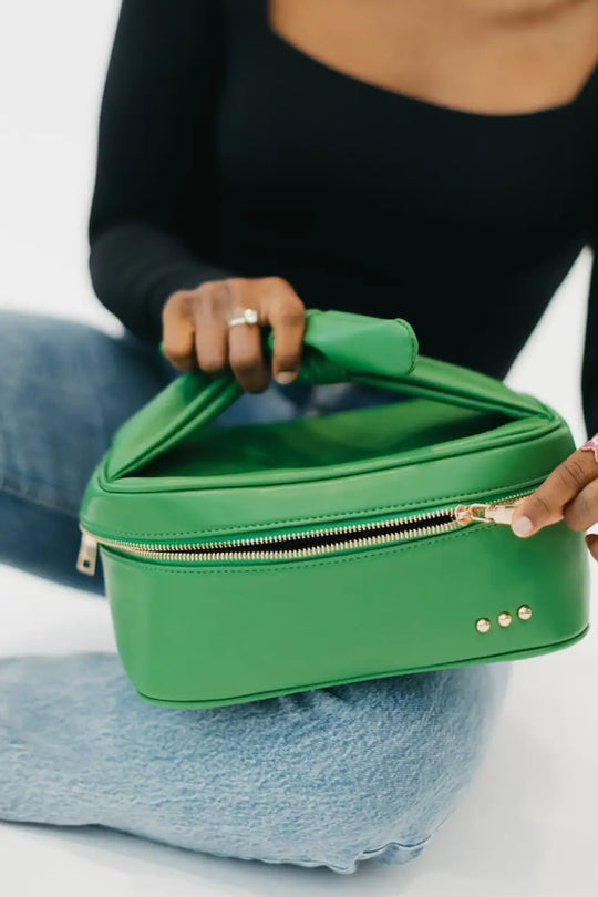 Madelyn Bow Makeup Bag - Emerald - Make Up Bag
