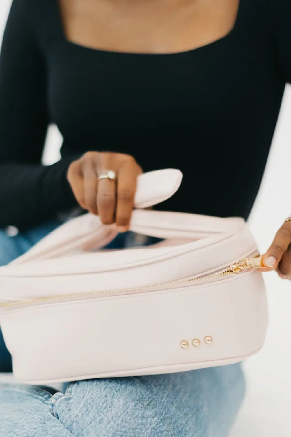 Madelyn Bow Makeup Bag - Blush - Make Up Bag