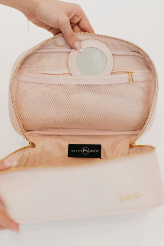 Gold Madelyn Bow Makeup Bag