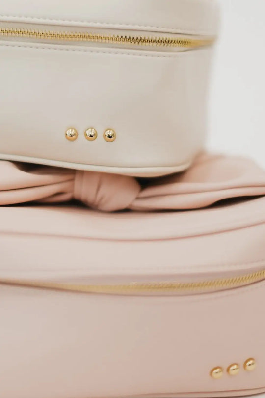Madelyn Bow Makeup Bag - Cream - Make Up Bag