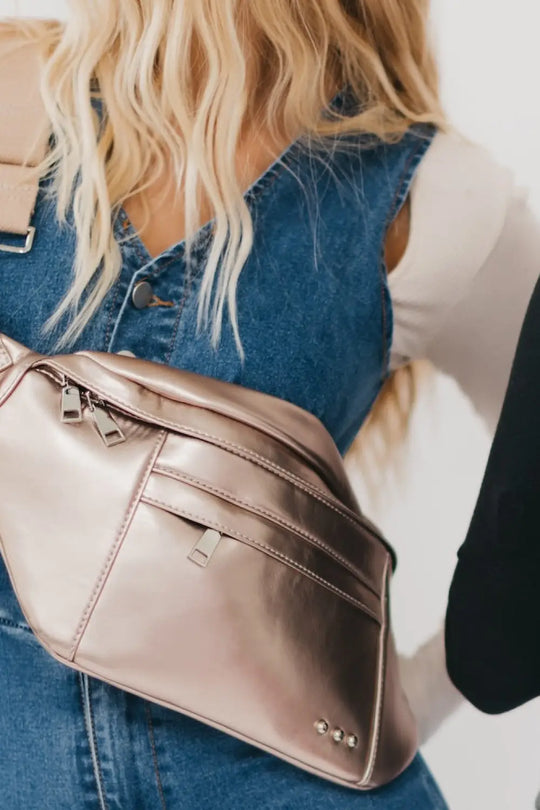 Marley Metallic Oversized Bum Bag - Metallic Gold - Bum Bag