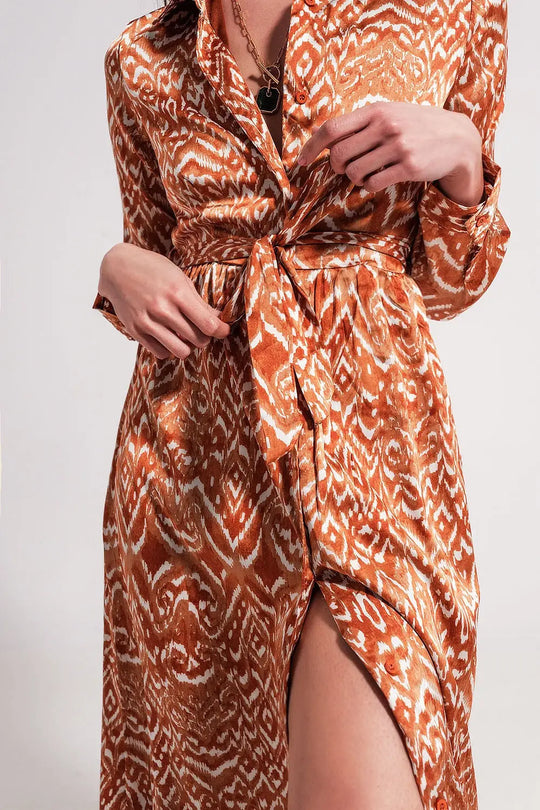 Maxi dress in abstract animal print in orange - Dresses