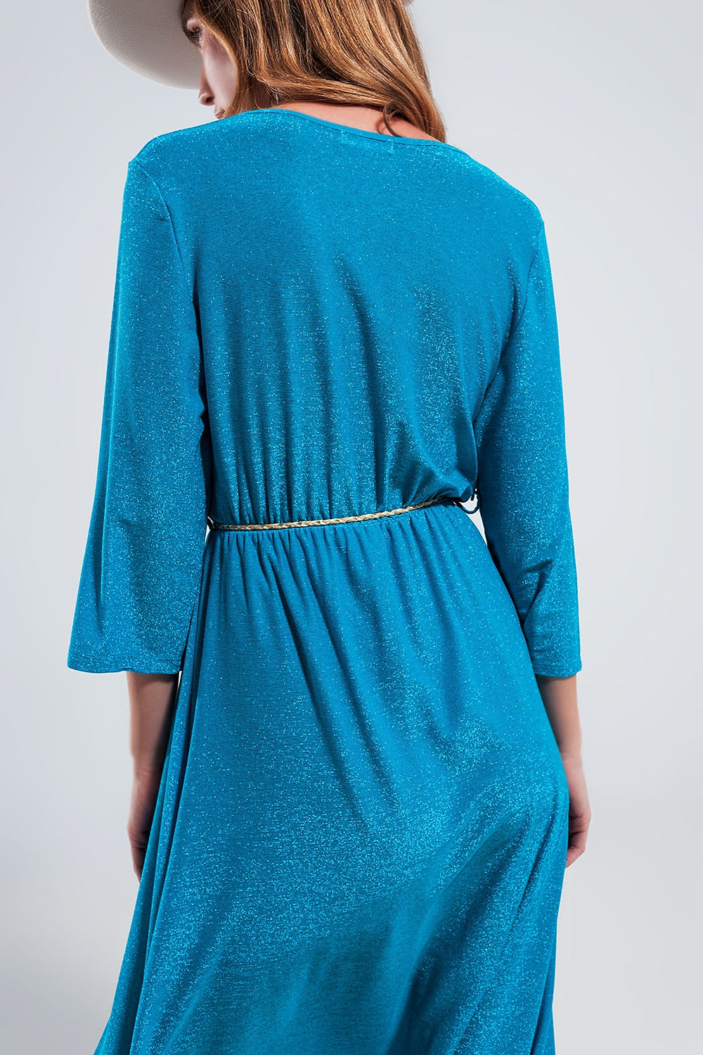 Maxi dress in shimmer blue