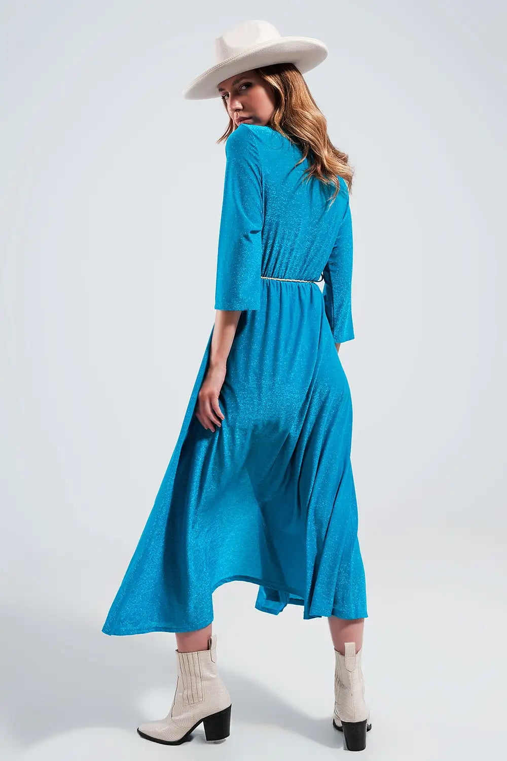 Maxi dress in shimmer blue - One Size / Blue - Dresses