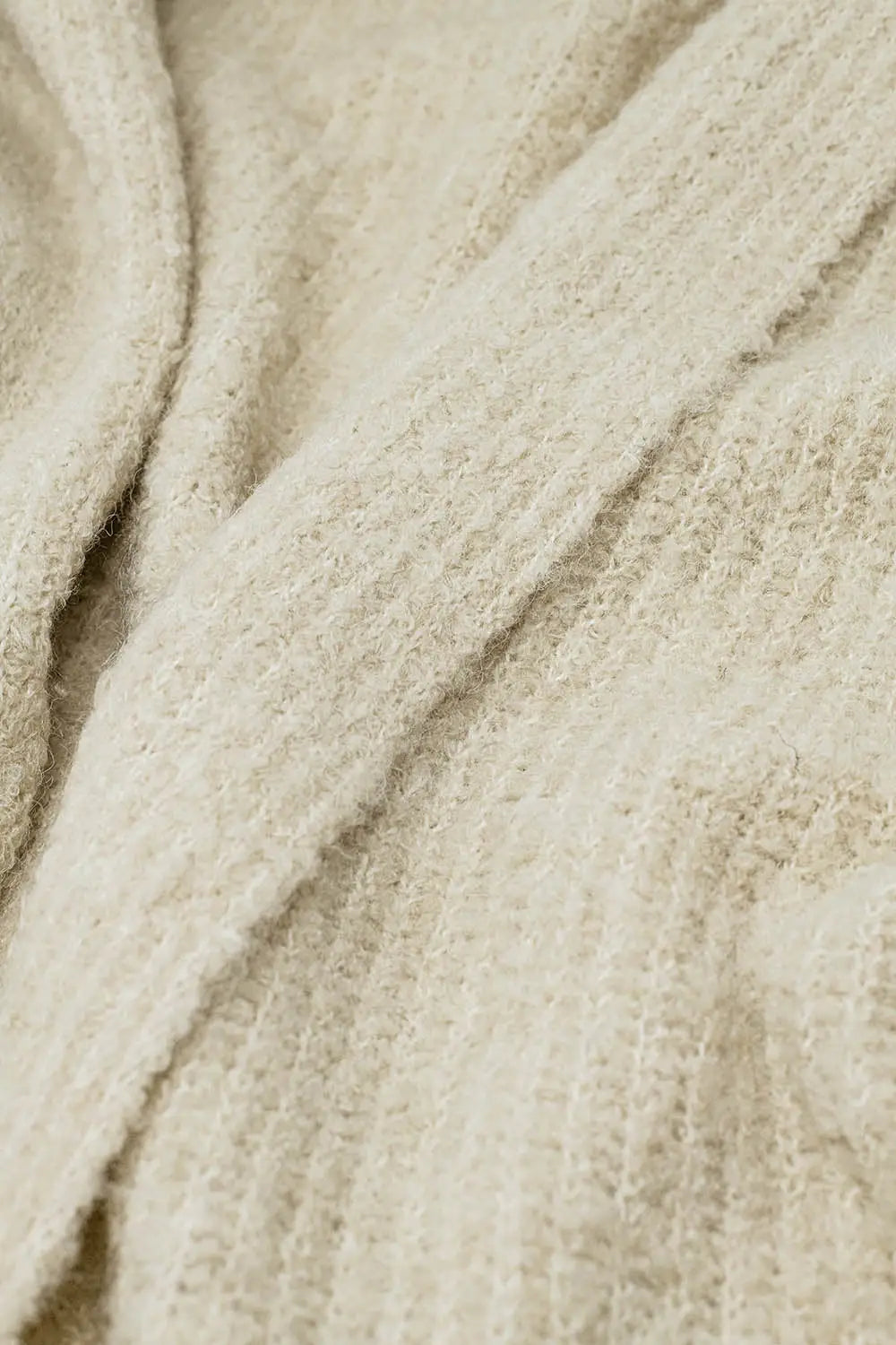 maxi fluffy knitted cargidan in cream - One Size / White - Sweaters