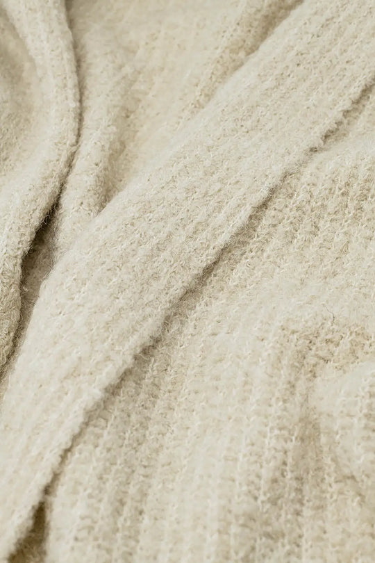 maxi fluffy knitted cargidan in cream - One Size / White - Sweaters