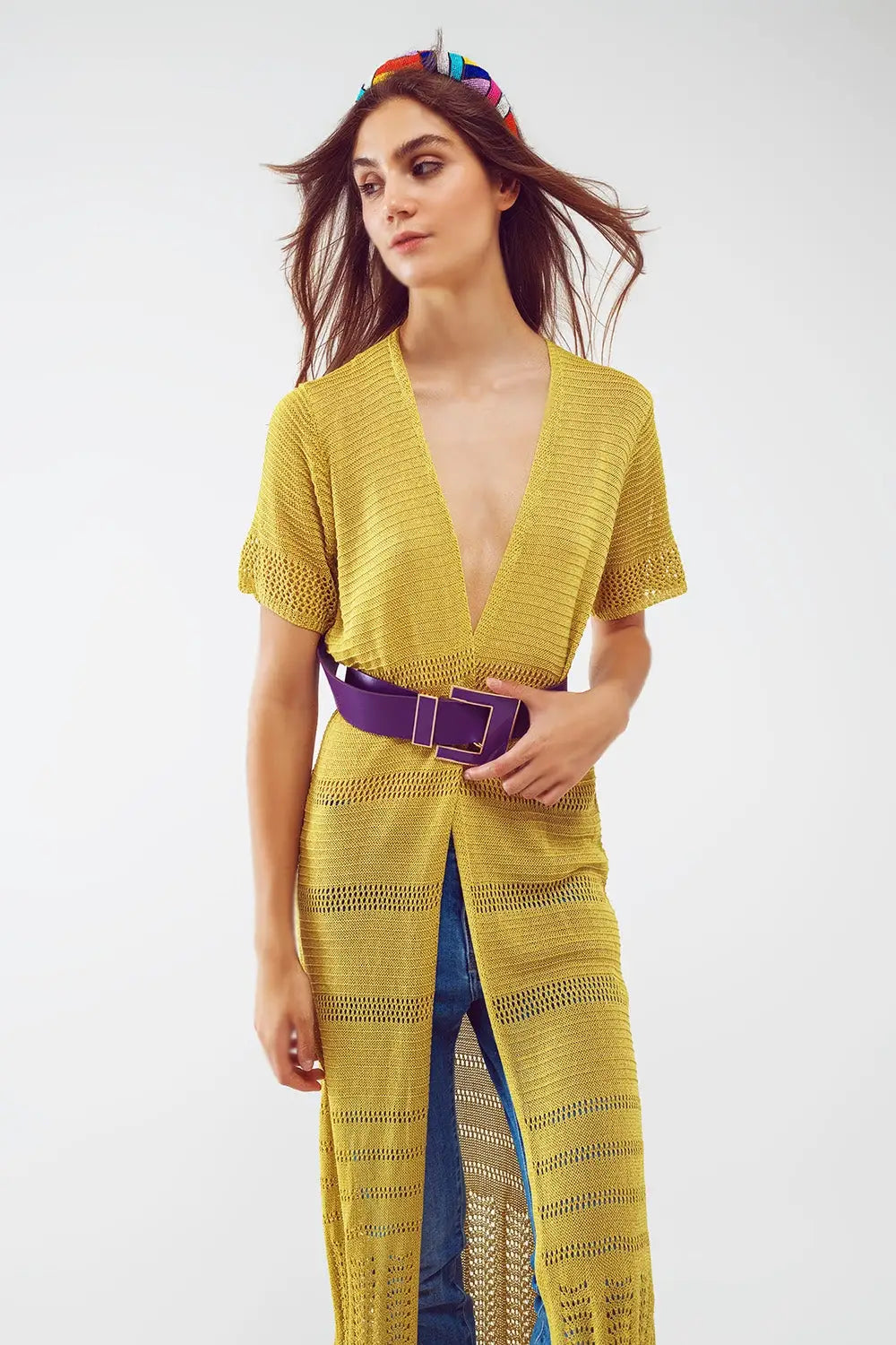 Maxi Knitted Cardigan in Green - One Size / Green - Sweaters
