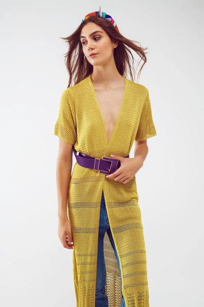 Maxi Knitted Cardigan in Green - One Size / Green - Sweaters