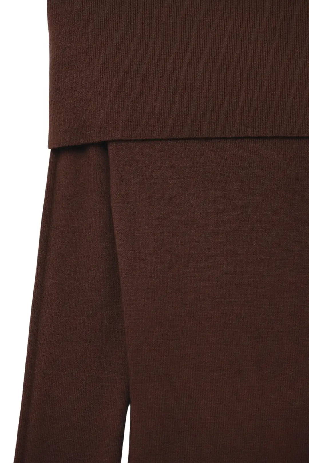 Maxi Knitted wide Bardot Dress in brown - One Size / Brown - Dresses