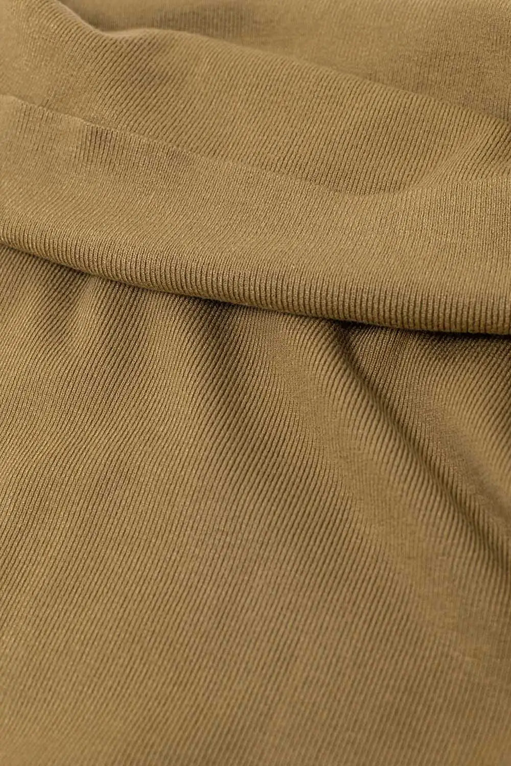 Maxi Knitted wide Bardot Dress in camel - One Size / Brown - Dresses