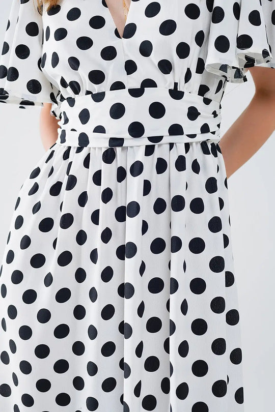 Maxi polka dot dress with open back detail - Dresses