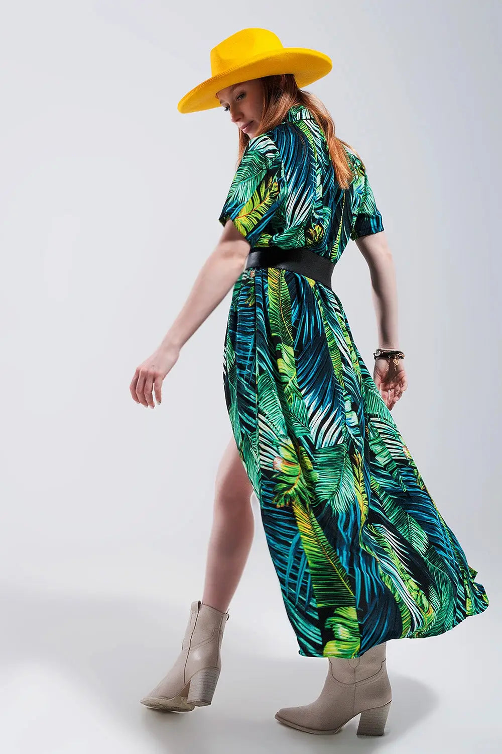 Maxi shirt dress in tropical print - Dresses