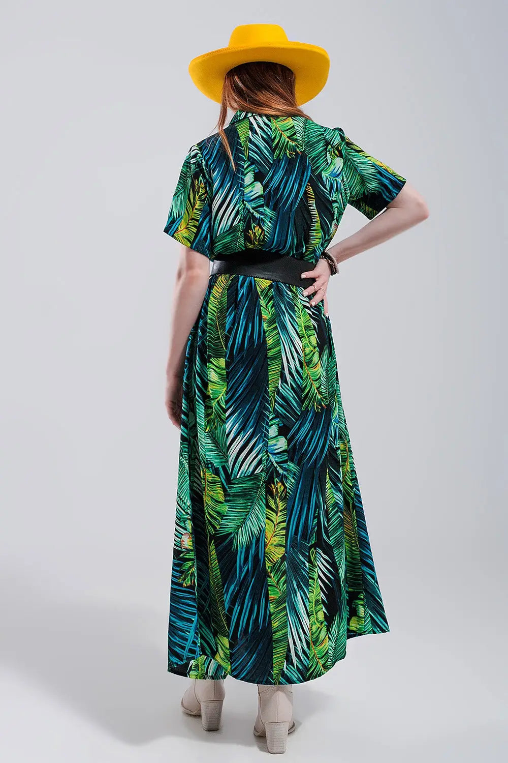 Maxi shirt dress in tropical print - Dresses