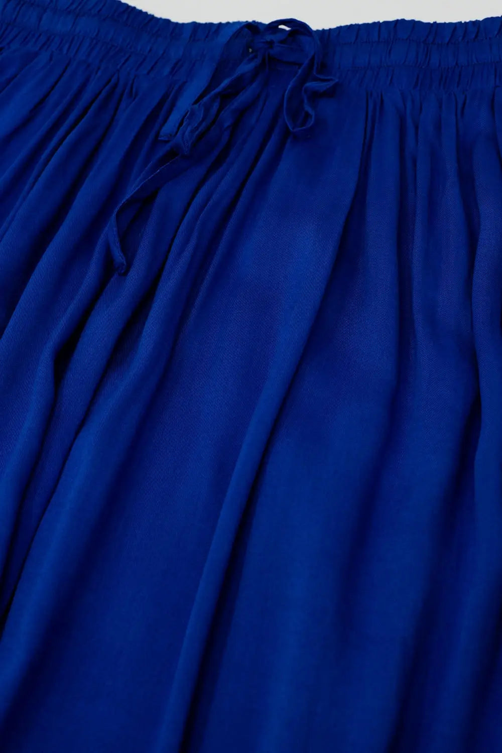 Maxi skirt in blue fluid fabric with elastic waist - Skirts