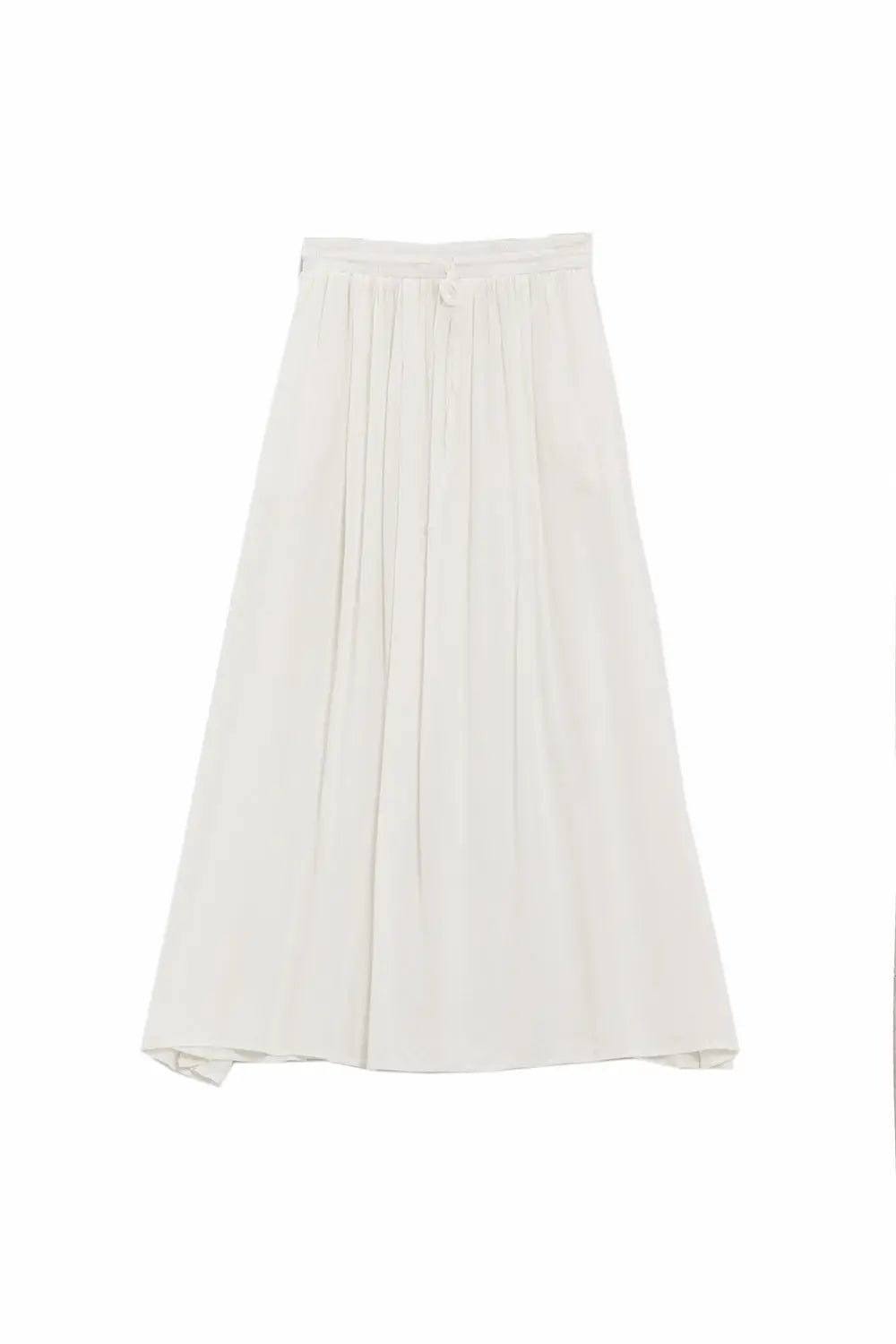 Maxi skirt in white fluid fabric with elastic waist - Skirts