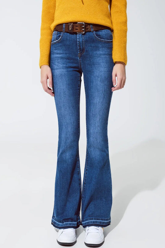 Medium blue skinny flared jeans - Jeans