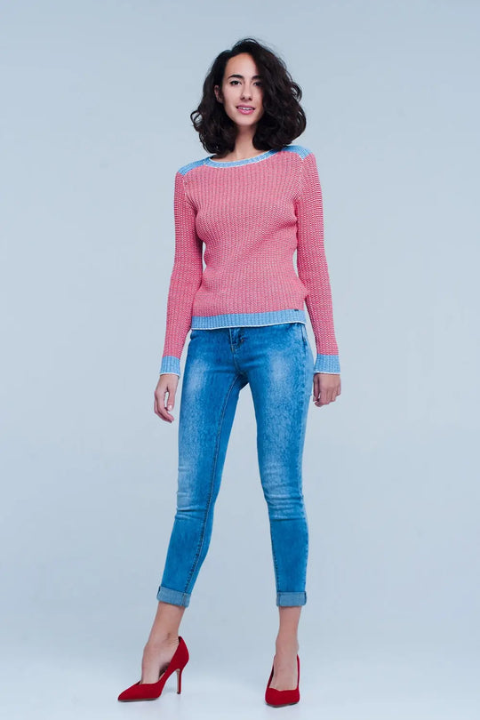 Medium wash skinny jeans with leopard print - Jeans