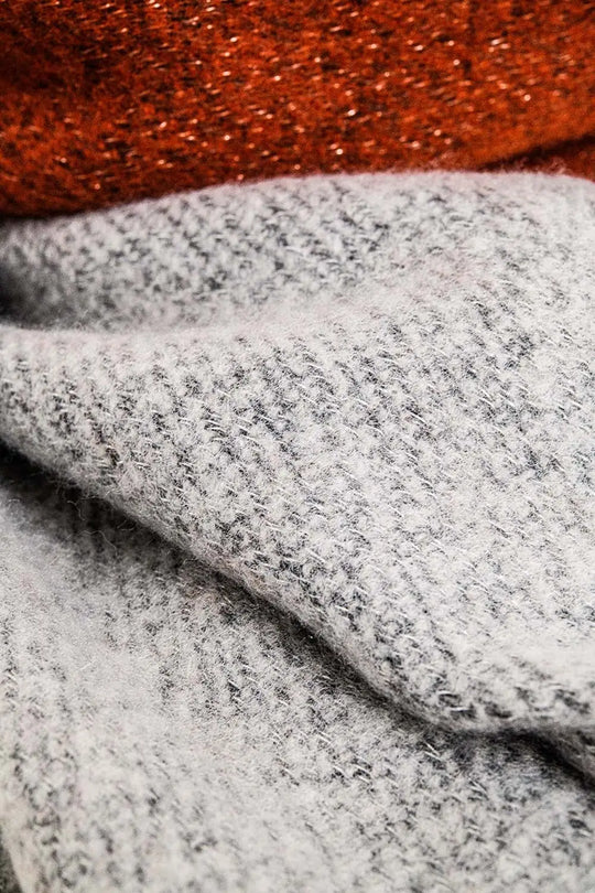 Melange mix stripe scarf in red - One Size / Red - Scarves & Hats