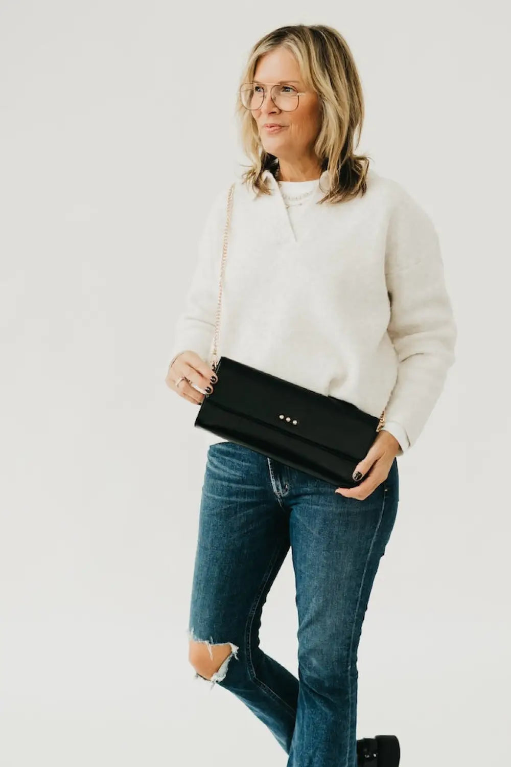 The Evening Metallic Clutch Crossbody Bag - Crossbody Bag