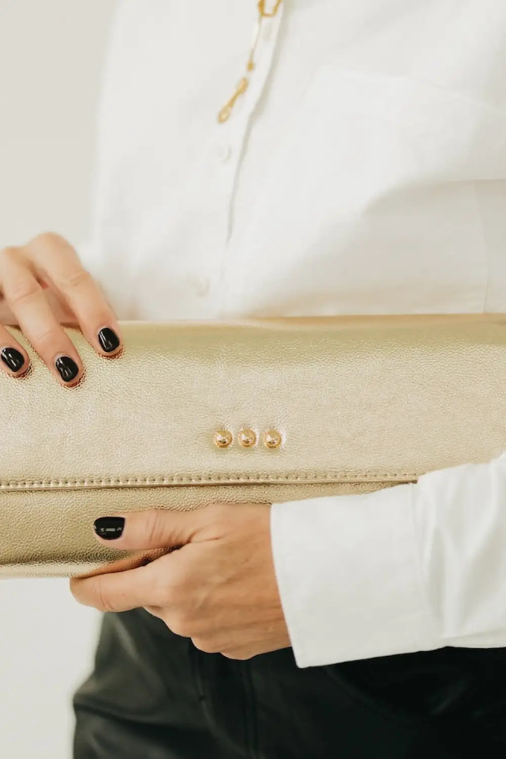 The Evening Metallic Clutch Crossbody Bag - Gold - Crossbody Bag