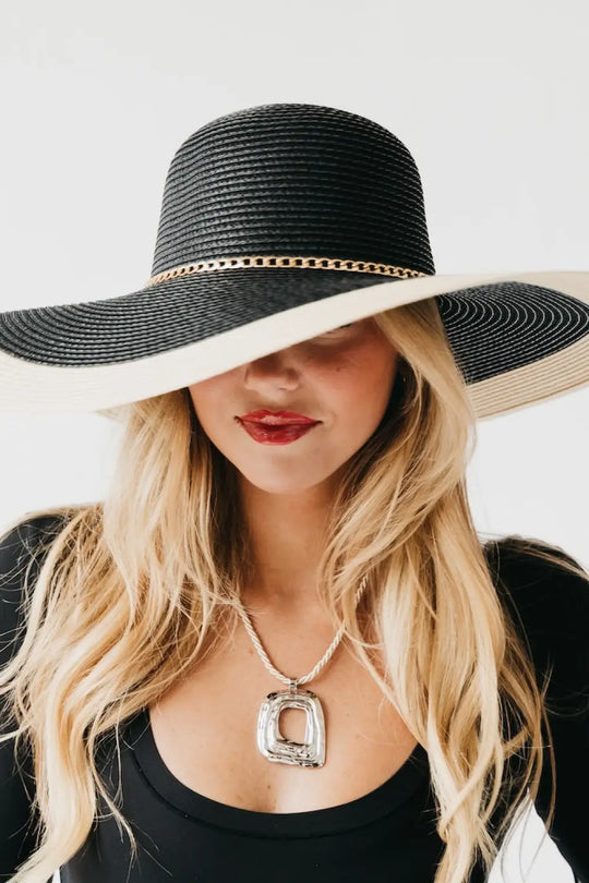 Miami Summer Wide Floppy Sun Hat - Black - Hat