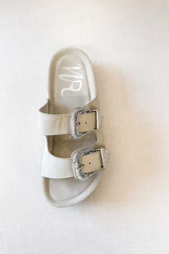 Mickie Western Slides in Cream - 130 Sandals