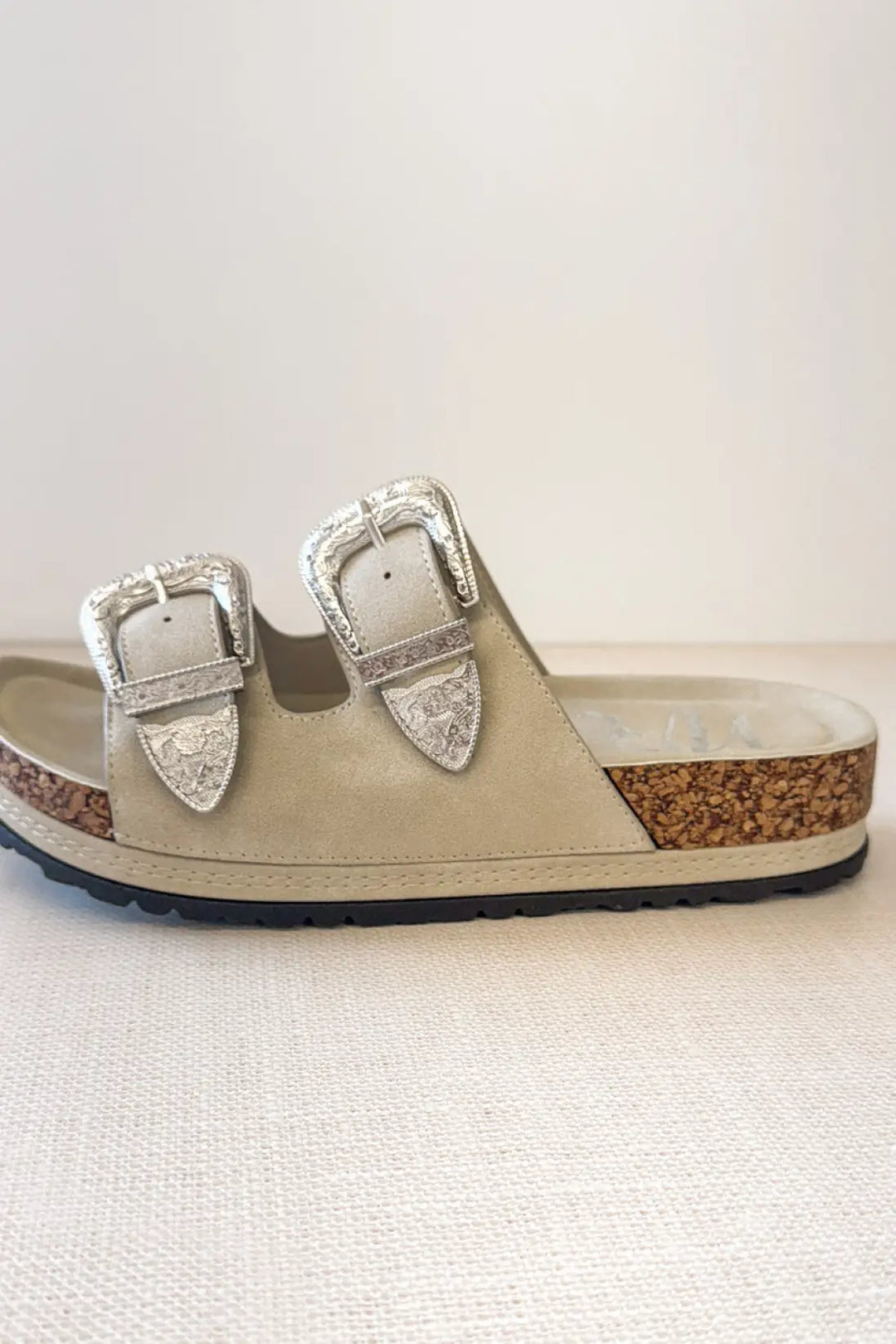 Mickie Western Slides in Cream - 130 Sandals