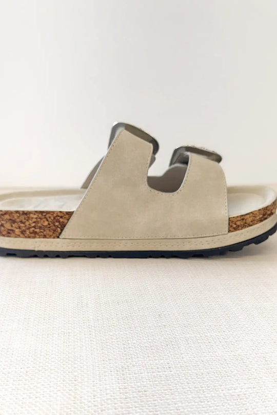 Mickie Western Slides in Cream - 130 Sandals