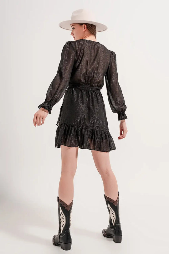 Mini dress with flippy hem in black - Dresses