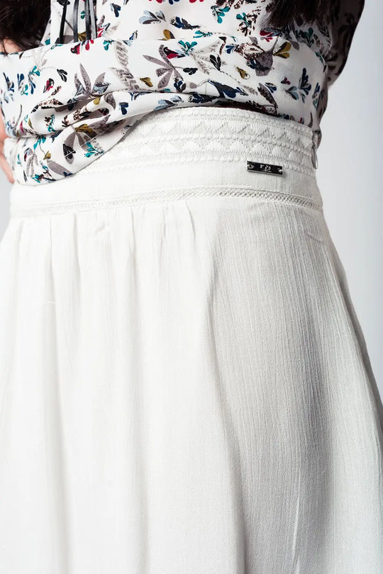 Mini jupe blanc esprit aztèque - Jupes