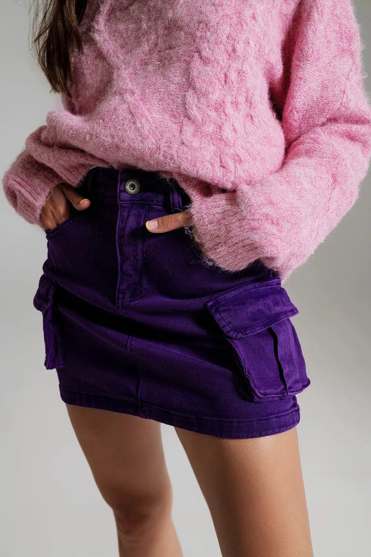 Mini-jupe cargo violette - Jupes