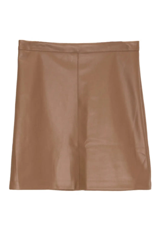 Mini jupe effet cuir camel - Jupes