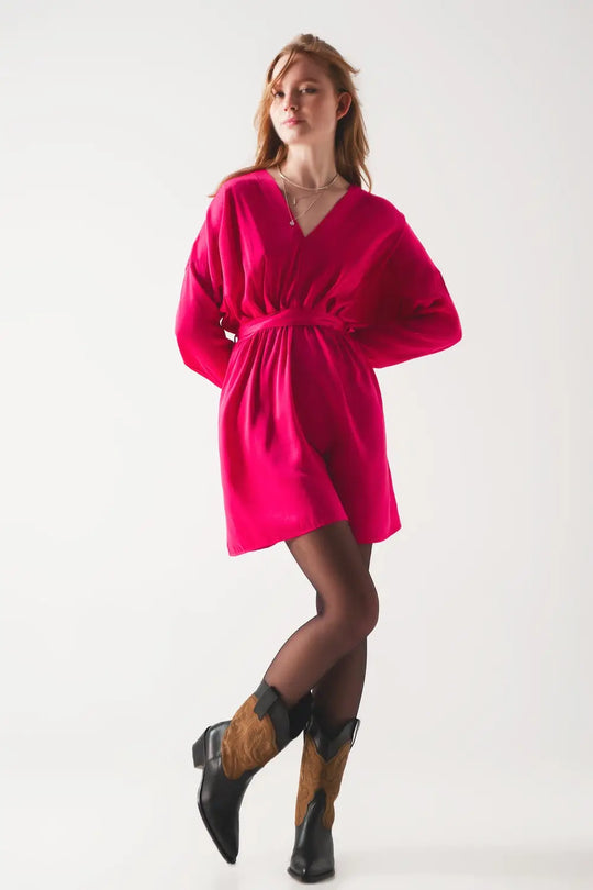 Mini robe en satin rouge - Vestidos