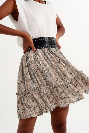 Q2 Mini skirt with snake print