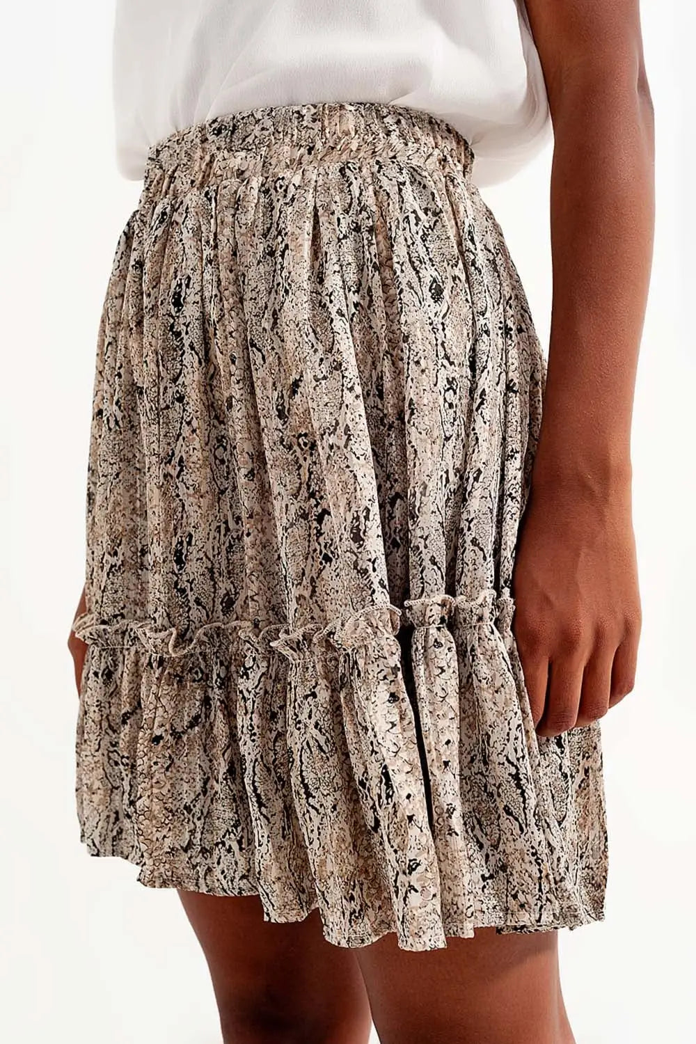Mini skirt with snake print - Skirts