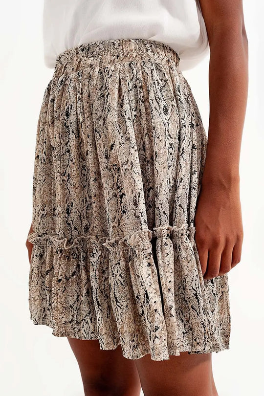 Mini skirt with snake print - Skirts