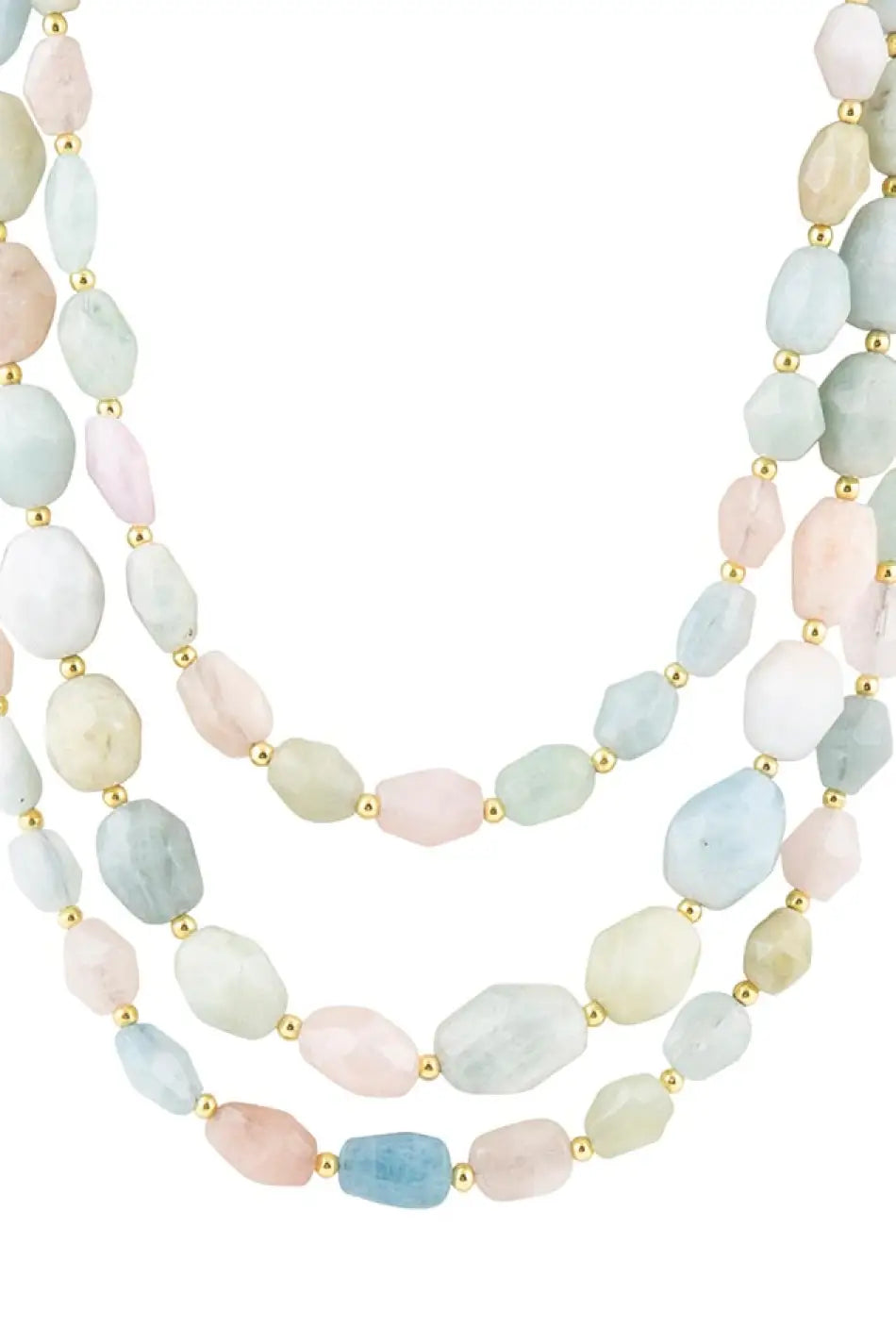 Mixed Morganite Pastel Statement Strand Necklace - Necklaces