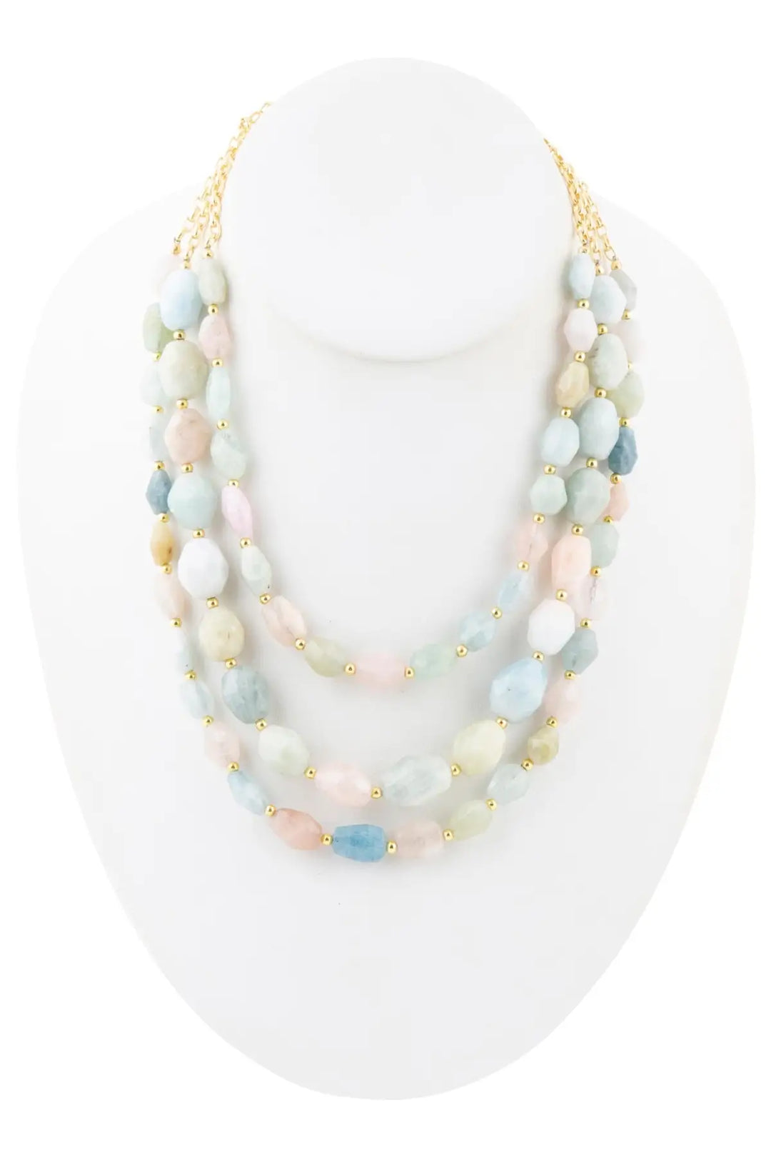 Mixed Morganite Pastel Statement Strand Necklace - Necklaces