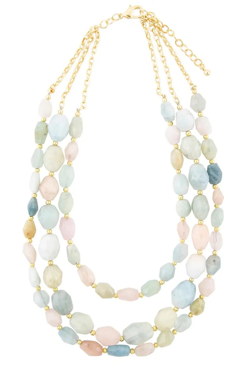 Mixed Morganite Pastel Statement Strand Necklace - Necklaces