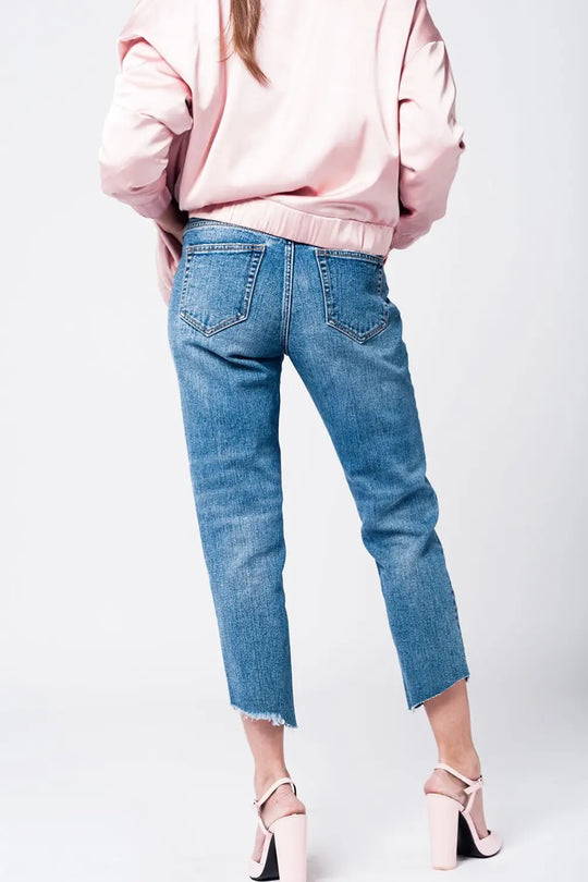 Mom jeans with embroidered stars - Jeans